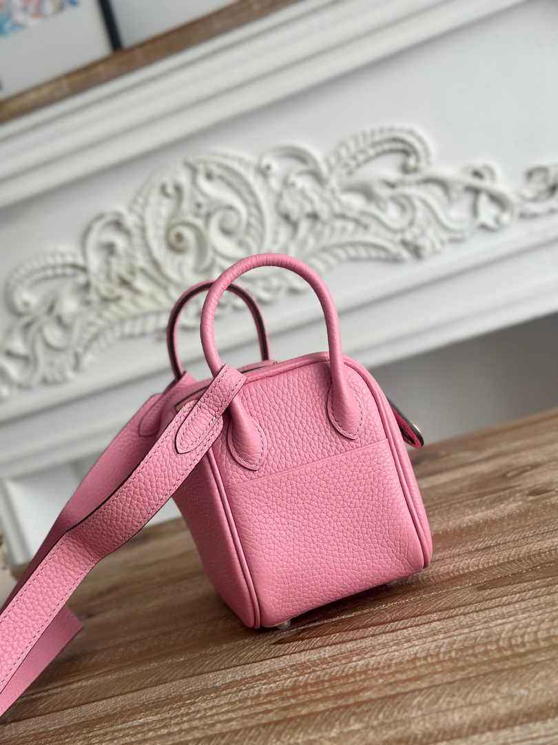 Hermes Lindy Mini Bag Togo Leather Pink Gold H68626 - Default Title - View 2