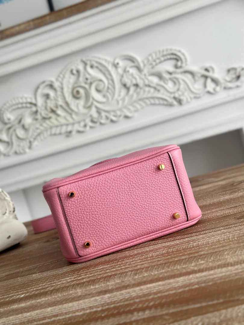 Hermes Lindy Mini Bag Togo Leather Pink Gold H68626 - Default Title - View 4