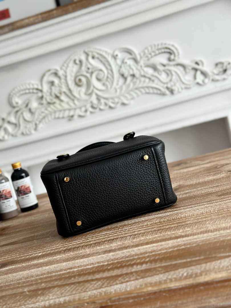 Hermes Lindy Mini Bag Black Togo Leather Gold H68644 - Default Title - View 3