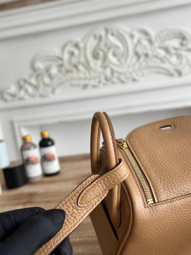 Hermes Lindy Mini Bag Apricot Togo Leather Gold H68648 - Default Title - View 6