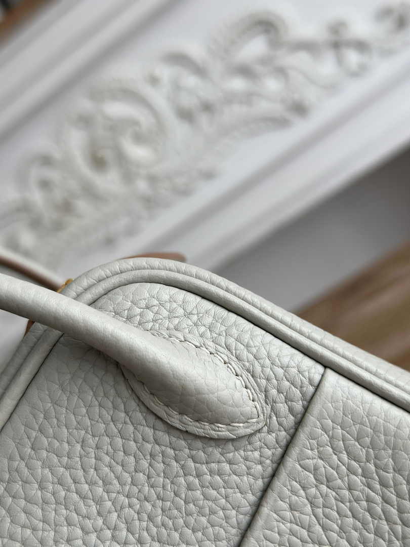 Hermes Lindy Mini Bag Light Gray Togo Leather Gold H68652 - Default Title - View 7