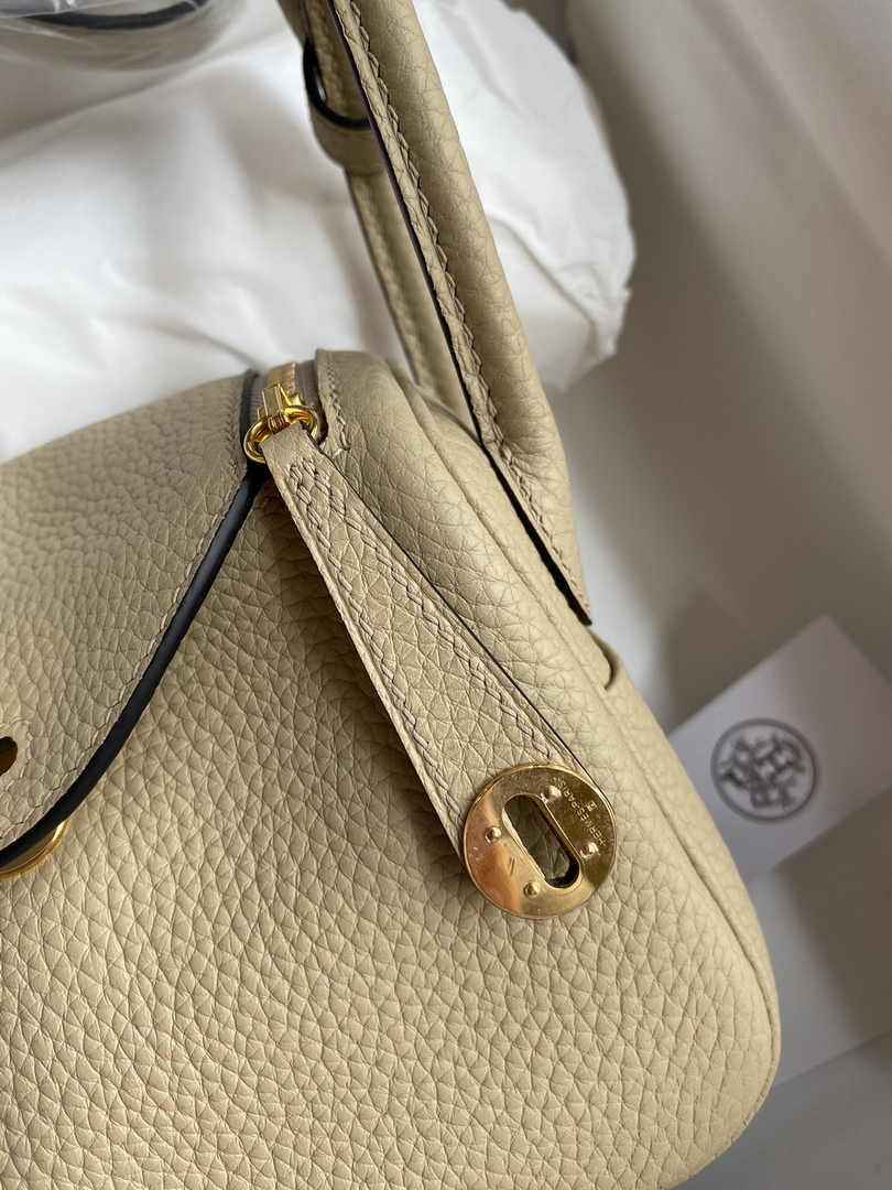 Hermes Lindy Mini Bag Apricot Togo Leather Gold Hardware H8618 - Default Title - View 4
