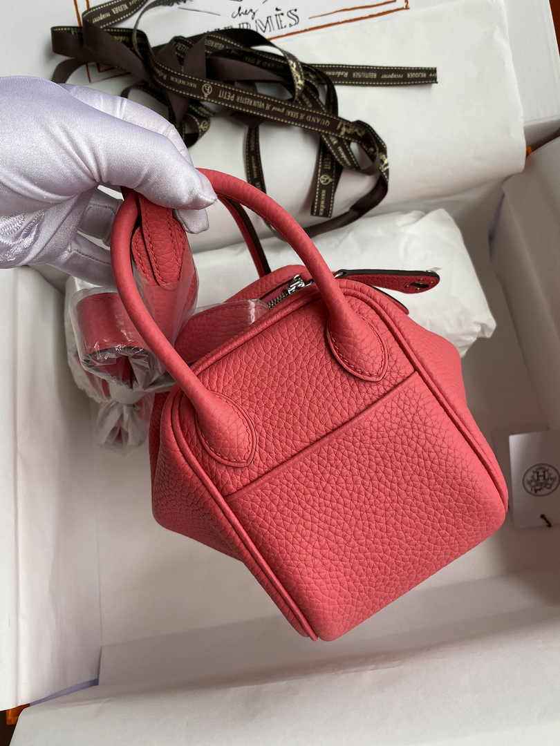 Hermes Lindy Mini Bag Pink Togo Leather Pink Hardware H8643 - Default Title - View 2