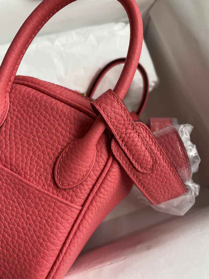 Hermes Lindy Mini Bag Pink Togo Leather Gold Hardware H8642 - Default Title - View 4