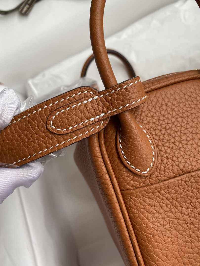 Hermes Lindy Mini Bag Tan Togo Leather Gold Hardware H8645 - Default Title - View 5