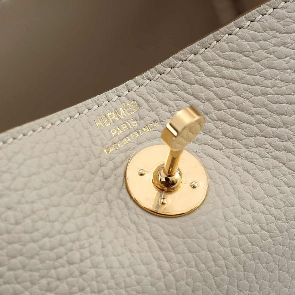 Hermes Lindy Mini Bag Beige Togo Leather Gold Hardware H8605 - Default Title - View 6