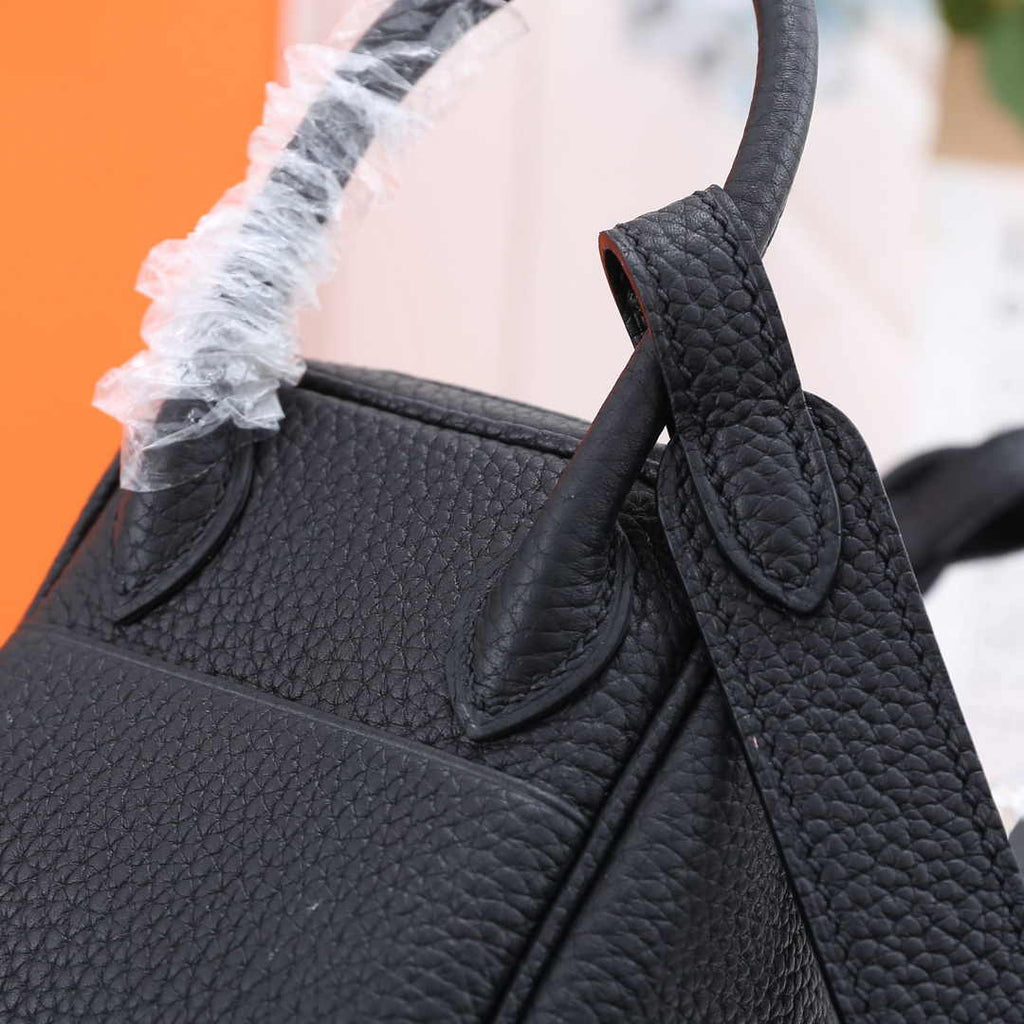 Hermes Lindy Mini Bag Black Togo Leather Gold Hardware H8608 - Default Title - View 7