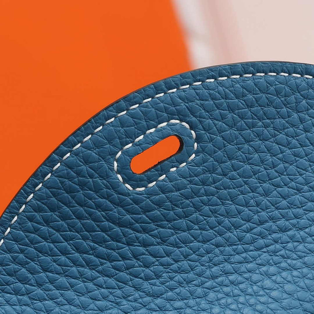Hermes Lindy Mini Bag Blue Togo Leather Gold Hardware H8609 - Default Title - View 6