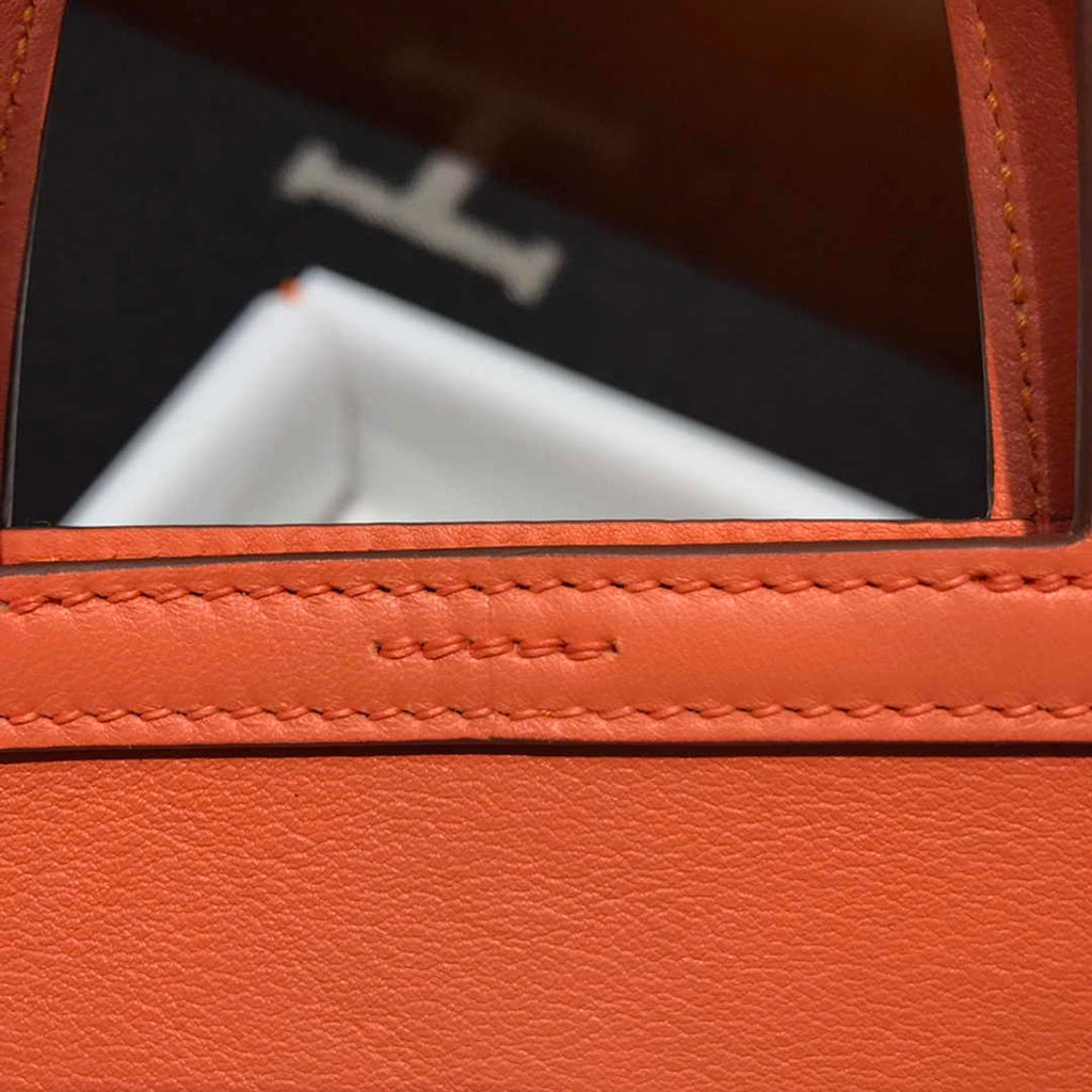 Hermes Mini Halzan 22 Bag Orange Swift Leather H082134 - Default Title - View 9