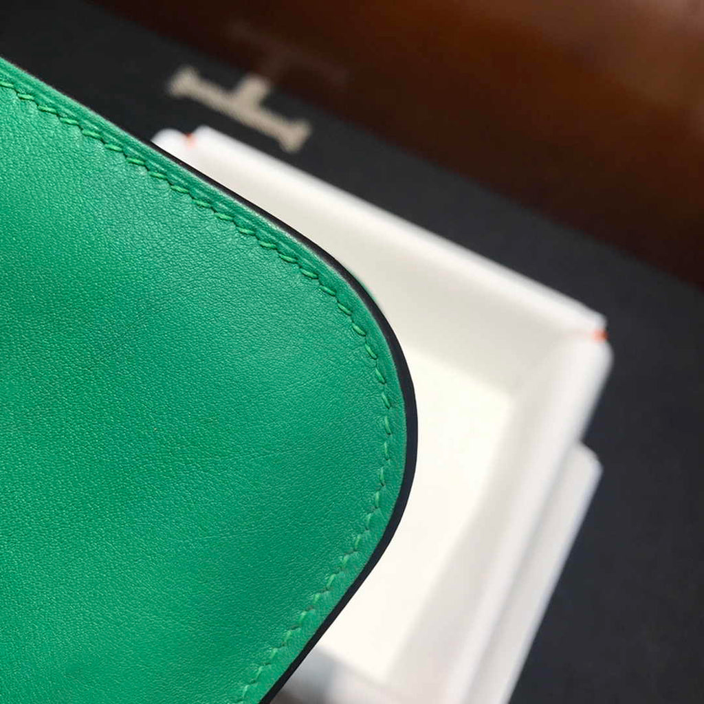 Hermes Mini Halzan 22 Bag Green Swift Leather H082133 - Default Title - View 9
