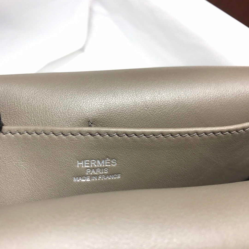 Hermes Mini Halzan 22 Bag Gray Swift Leather H082136 - Default Title - View 7