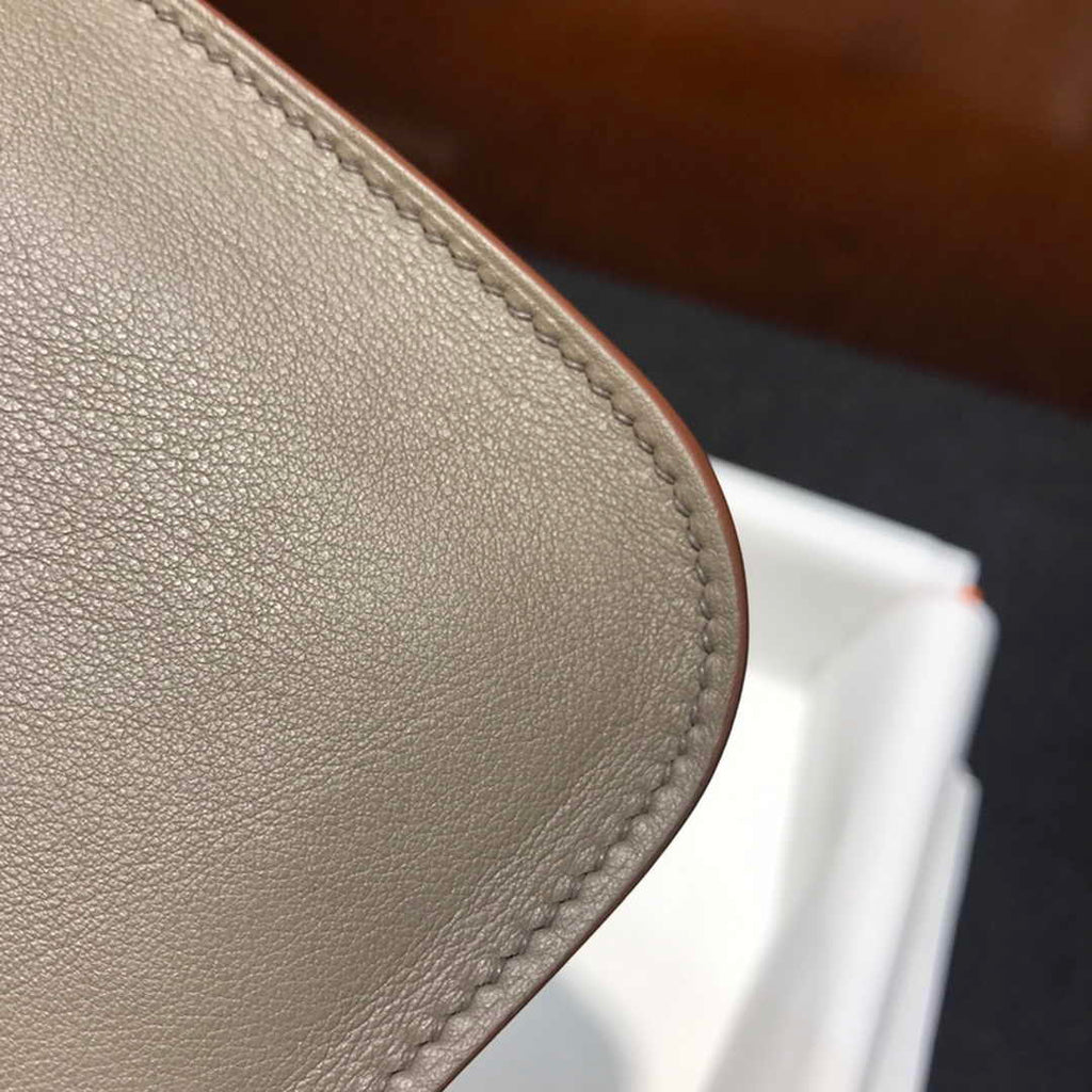 Hermes Mini Halzan 22 Bag Gray Swift Leather H082136 - Default Title - View 8