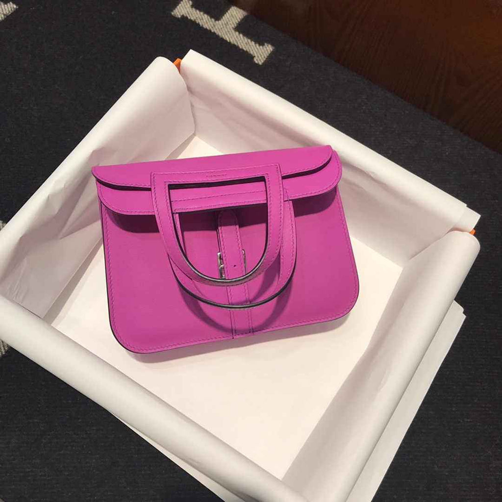Hermes Mini Halzan 22 Bag Purple Swift Leather H082138 - Default Title - View 2