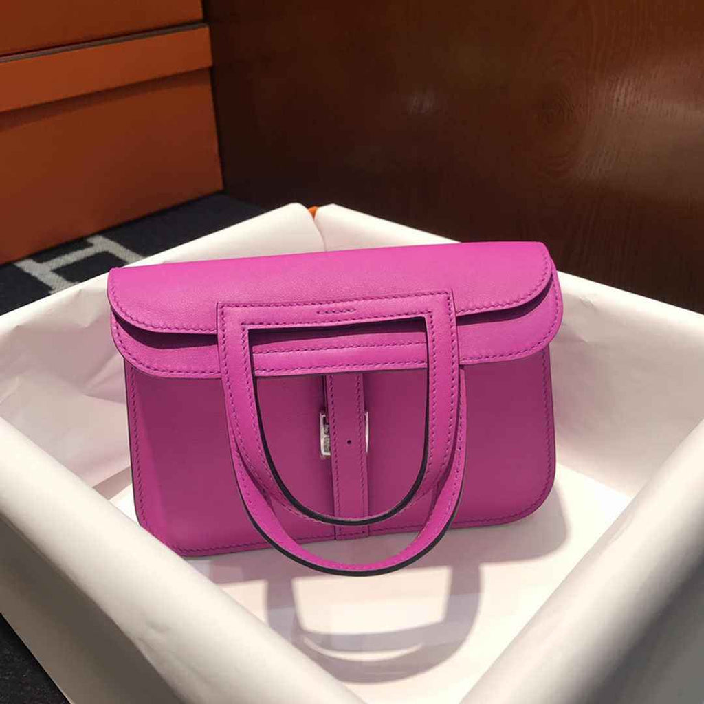 Hermes Mini Halzan 22 Bag Purple Swift Leather H082138 - Default Title - View 4