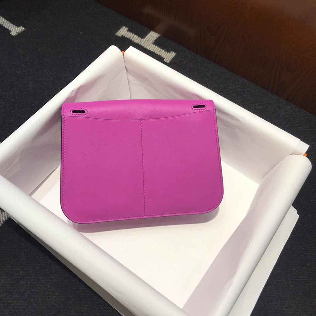 Hermes Mini Halzan 22 Bag Purple Swift Leather H082138 - Default Title - View 5