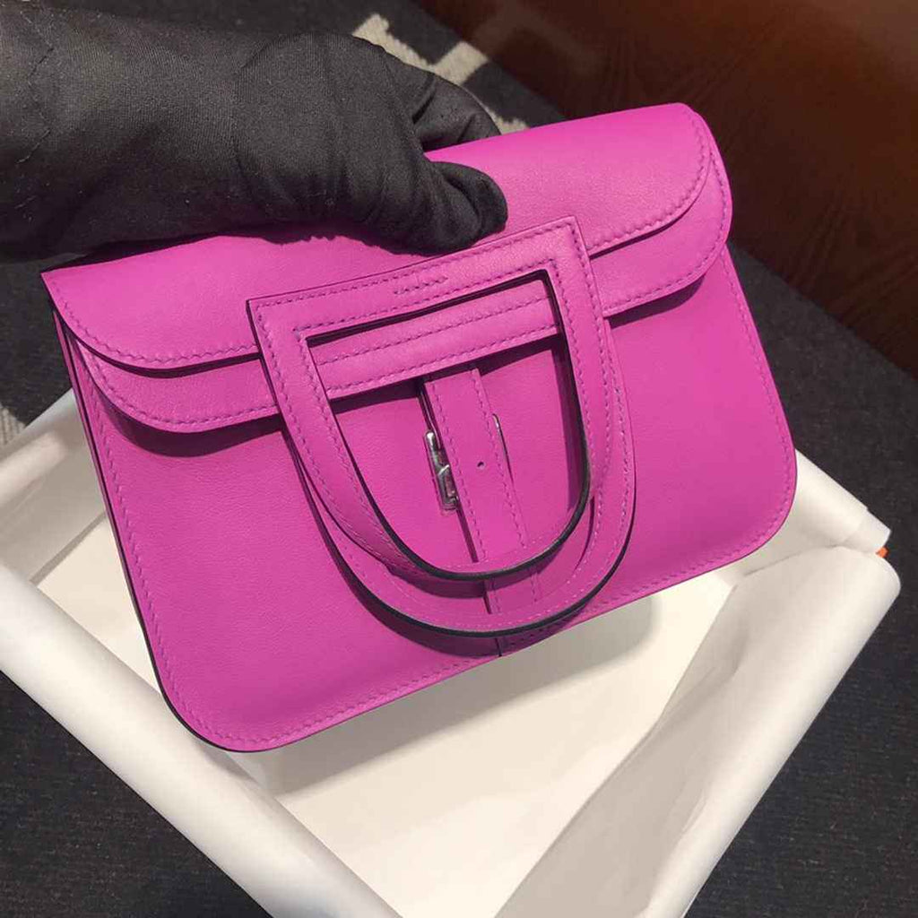 Hermes Mini Halzan 22 Bag Purple Swift Leather H082138 - Default Title - View 3