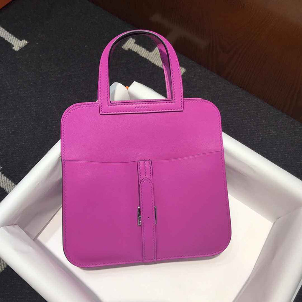 Hermes Mini Halzan 22 Bag Purple Swift Leather H082138 - Default Title - View 1