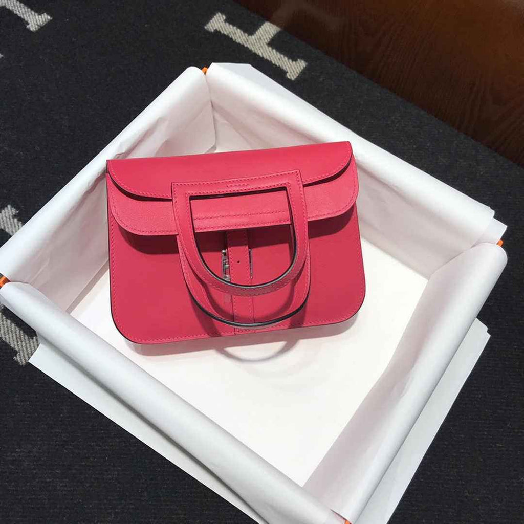 Hermes Mini Halzan 22 Bag Plum Swift Leather H082137 - Default Title - View 2