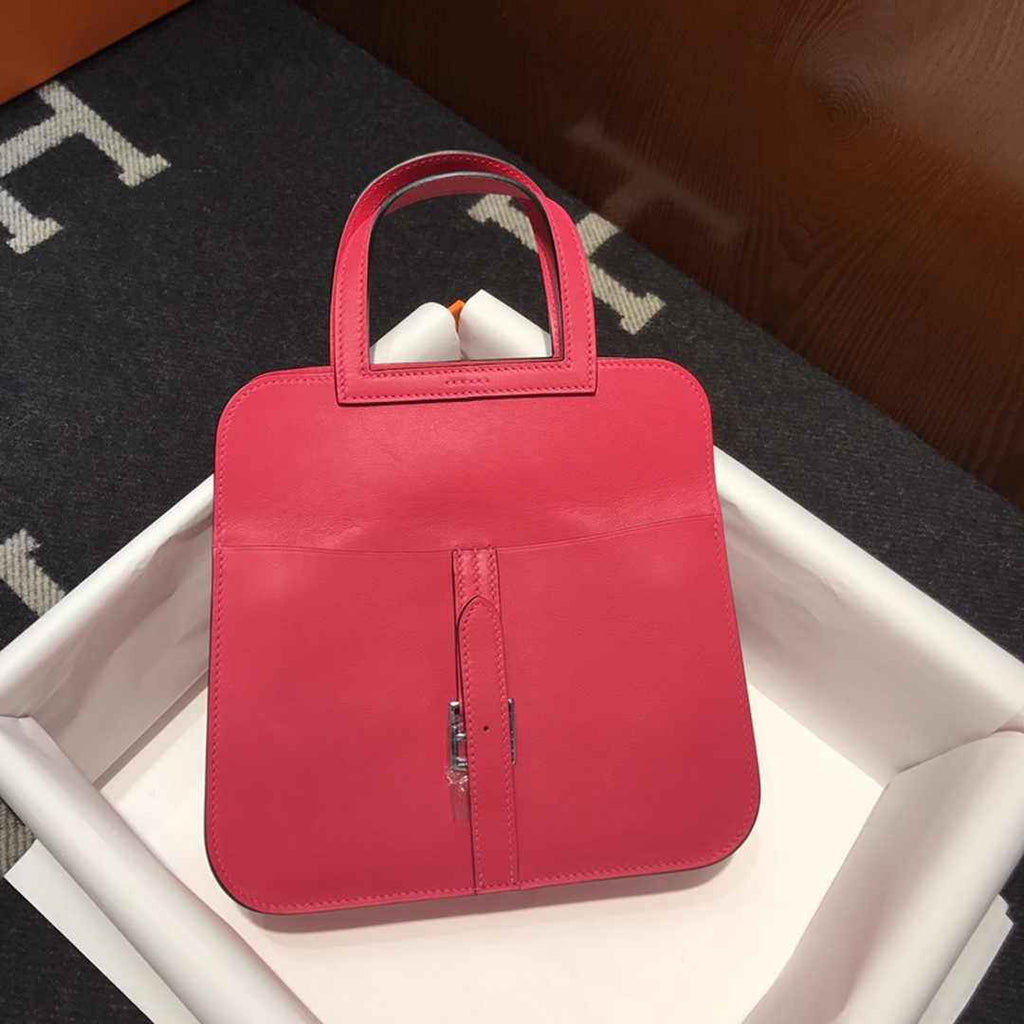 Hermes Mini Halzan 22 Bag Plum Swift Leather H082137 - Default Title - View 1