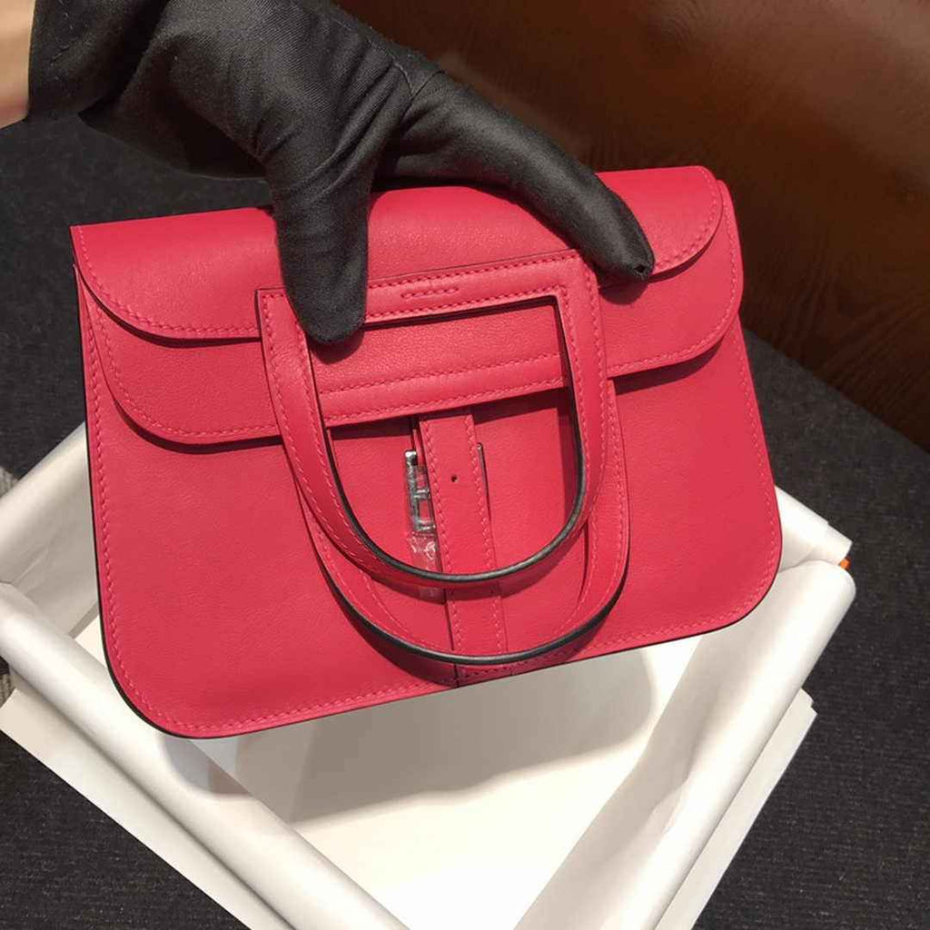 Hermes Mini Halzan 22 Bag Plum Swift Leather H082137 - Default Title - View 3