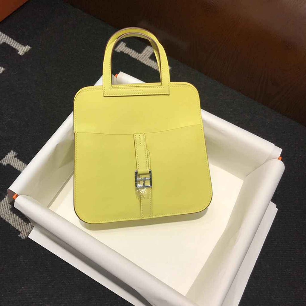 Hermes Mini Halzan 22 Bag Yellow Swift Leather H082139 - Default Title - View 1
