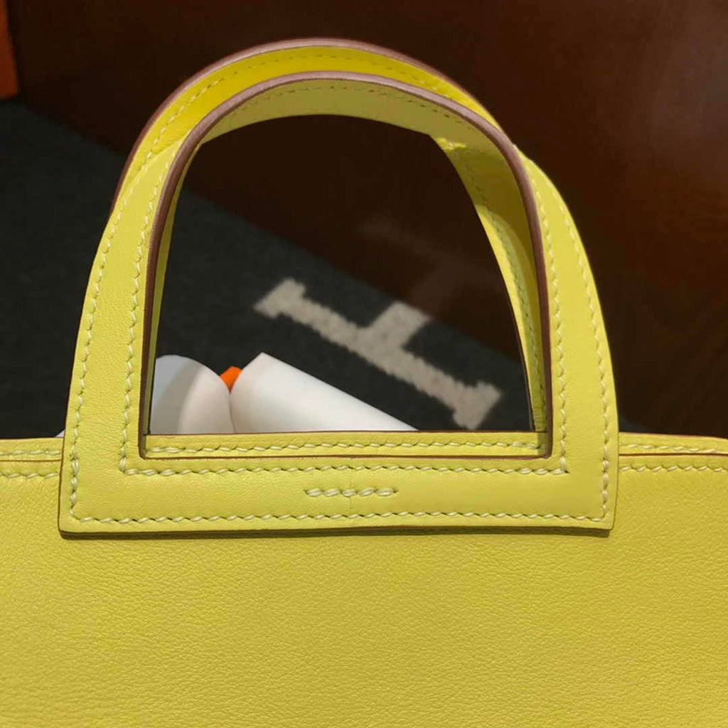 Hermes Mini Halzan 22 Bag Yellow Swift Leather H082139 - Default Title - View 6