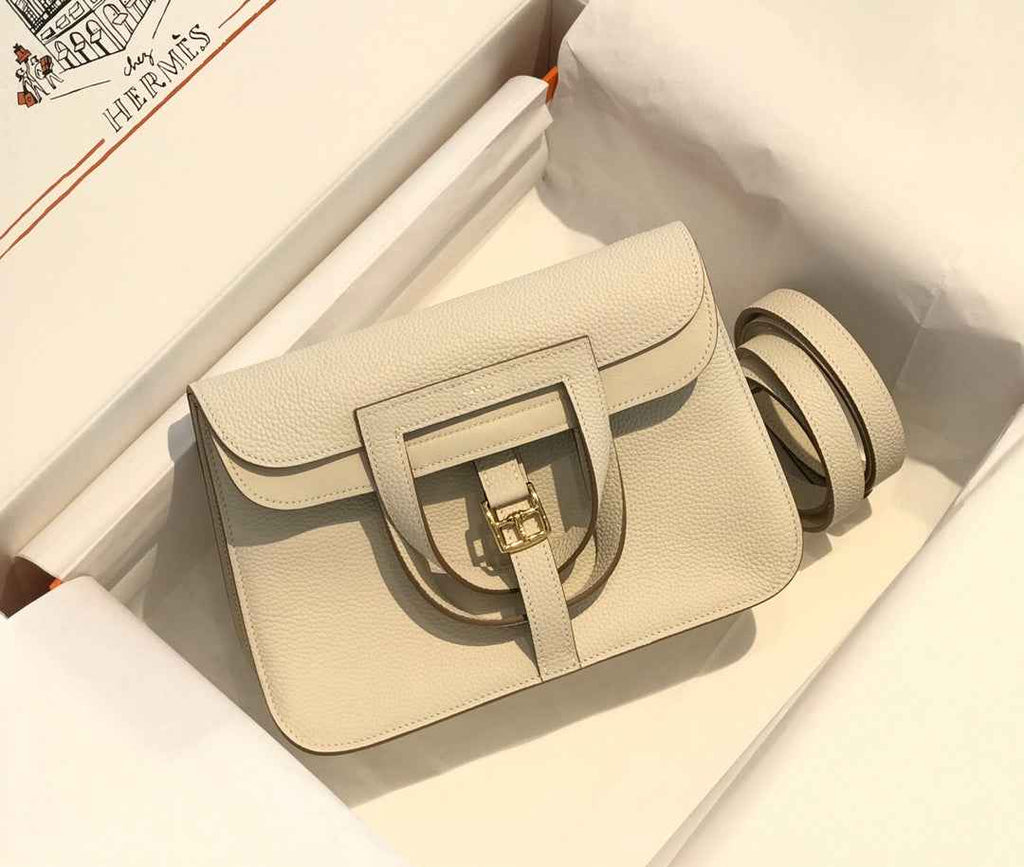 Hermes Mini Halzan 22 Bag Beige Togo Leather H082141 - Default Title - View 2