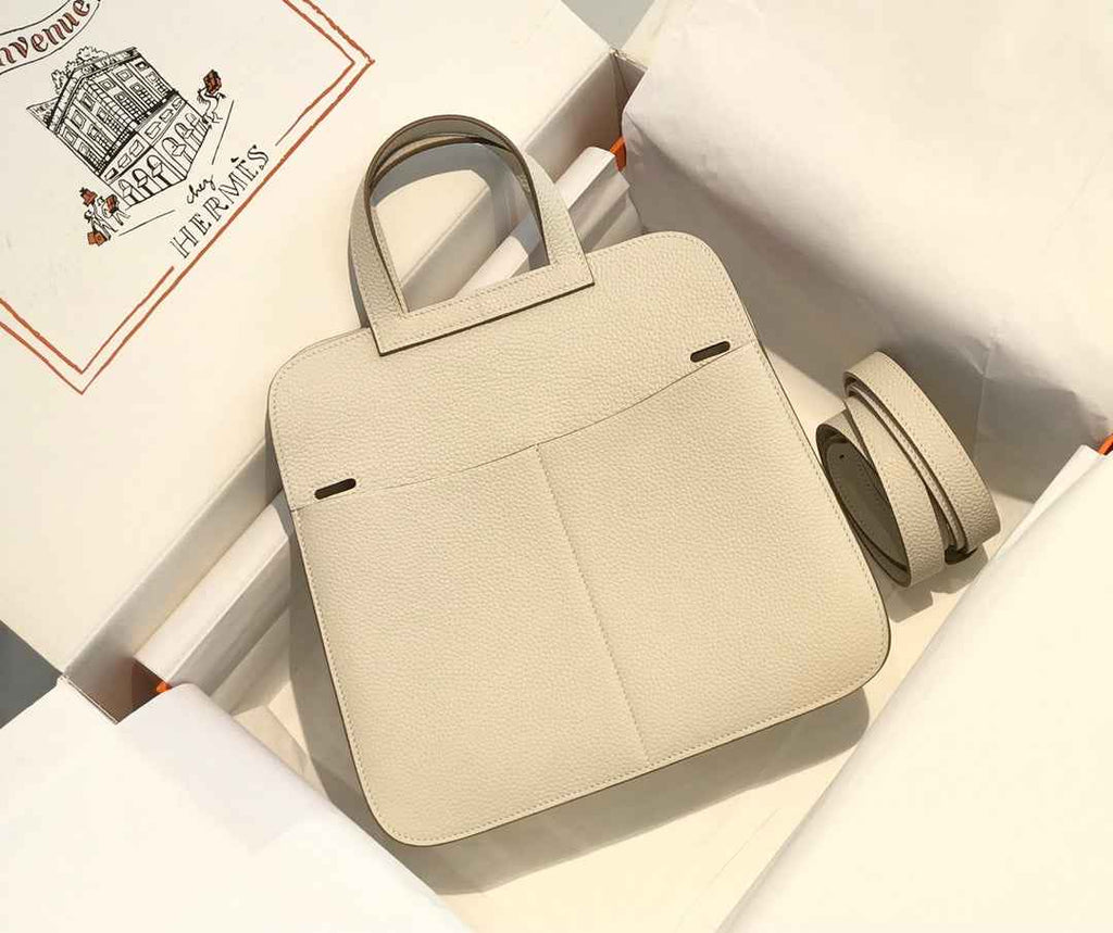 Hermes Mini Halzan 22 Bag Beige Togo Leather H082141 - Default Title - View 3