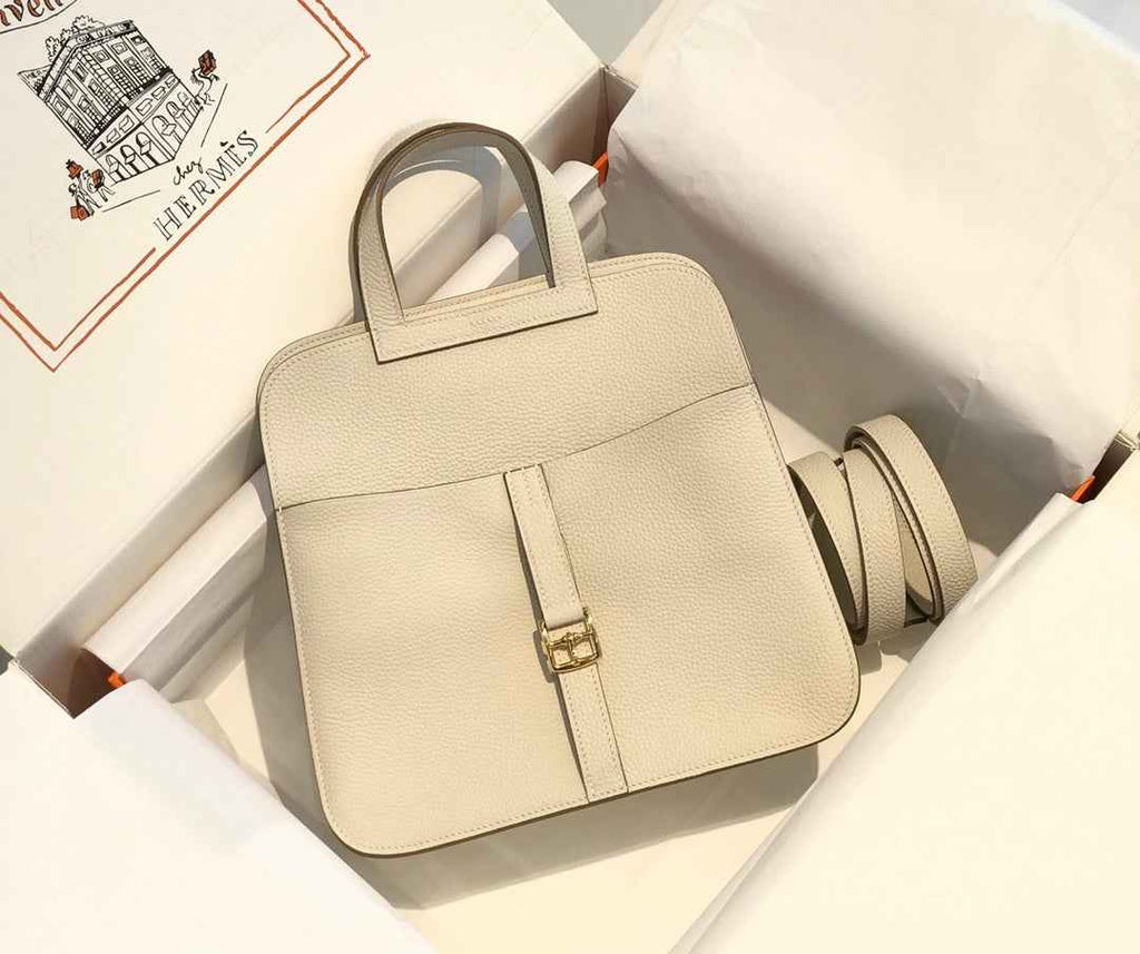 Hermes Mini Halzan 22 Bag Beige Togo Leather H082141 - Default Title - View 1