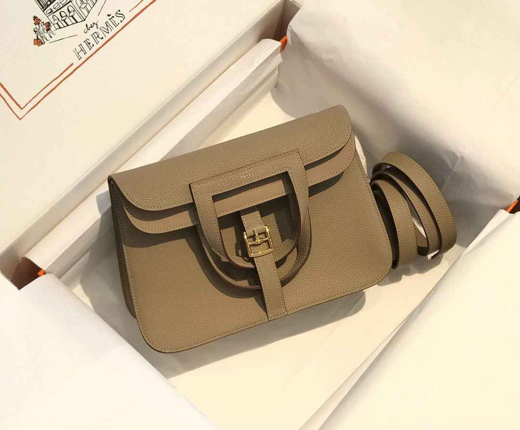 Hermes Mini Halzan 22 Bag Gray Togo Leather H082142 - Default Title - View 2