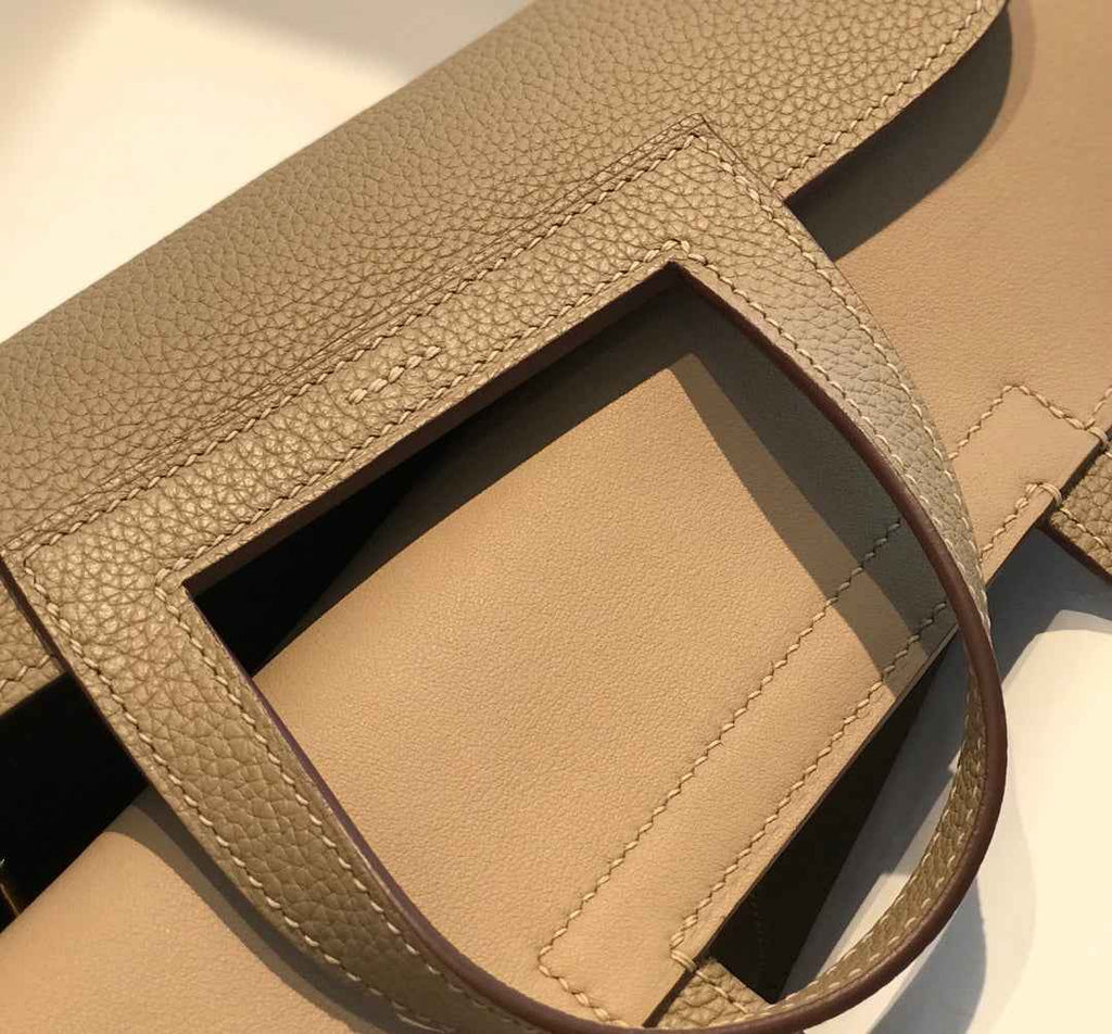 Hermes Mini Halzan 22 Bag Gray Togo Leather H082142 - Default Title - View 5