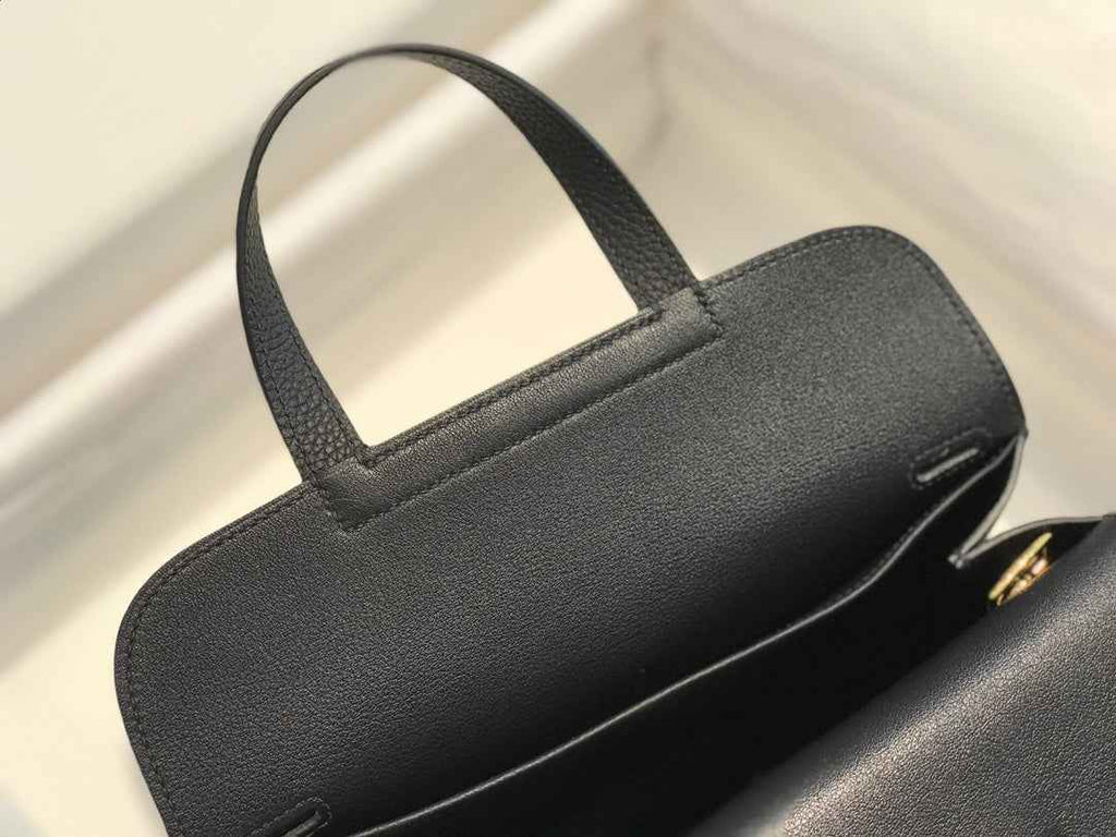 Hermes Mini Halzan 22 Bag Black Togo Leather H082140 - Default Title - View 5