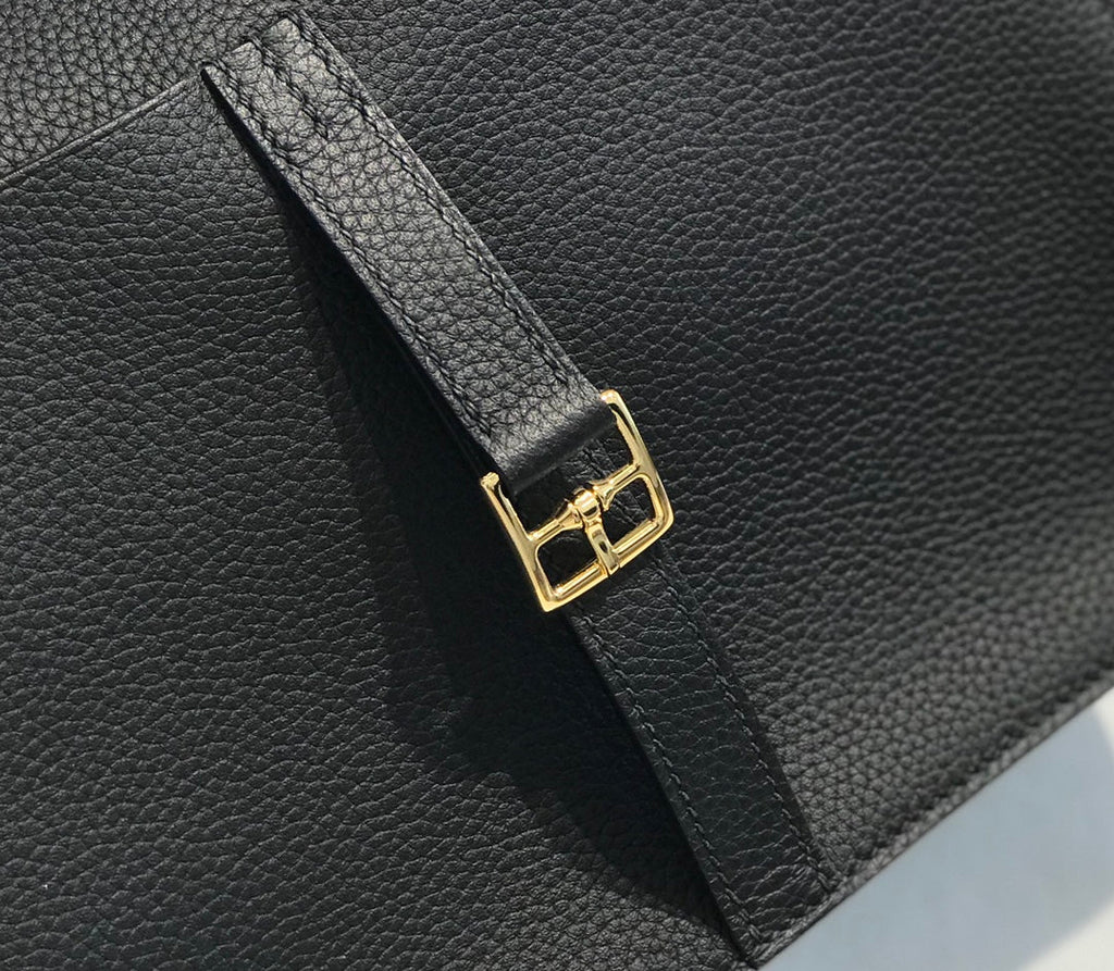 Hermes Mini Halzan 22 Bag Black Togo Leather H082140 - Default Title - View 6