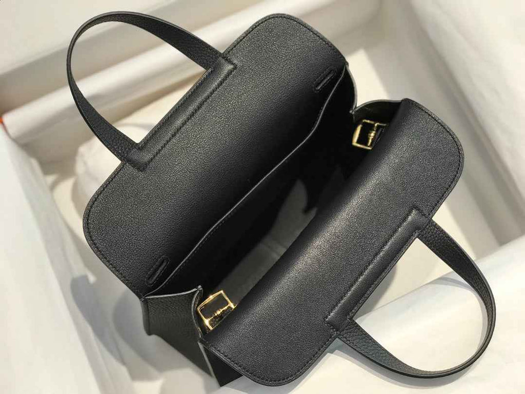Hermes Mini Halzan 22 Bag Black Togo Leather H082140 - Default Title - View 4