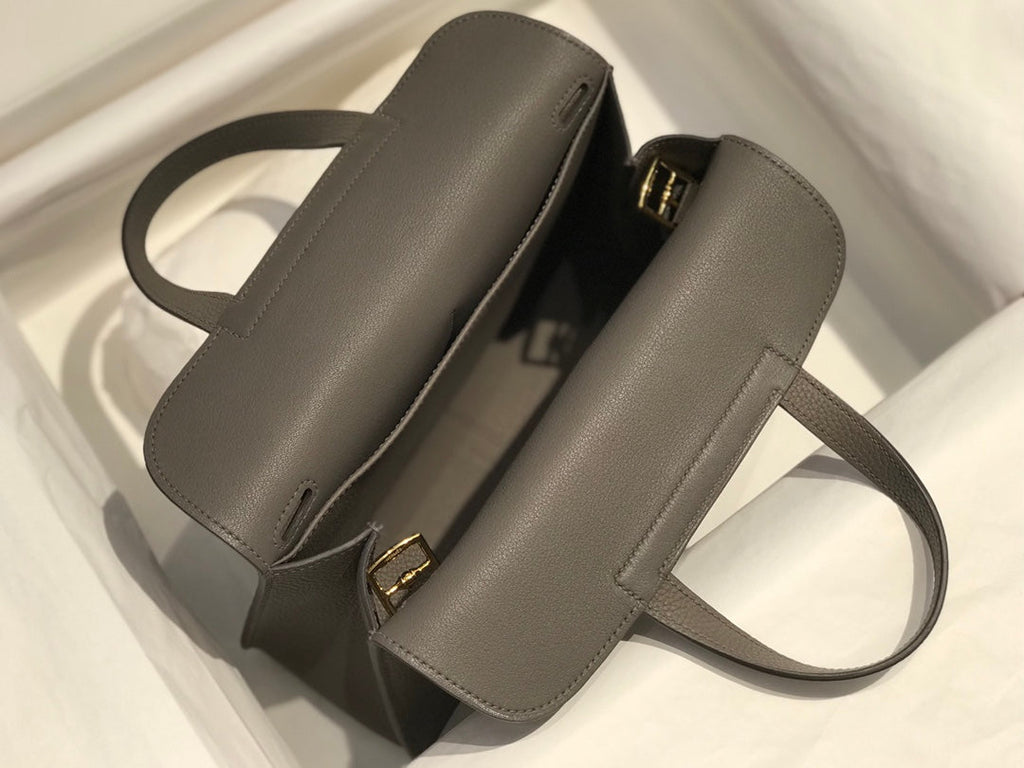 Hermes Mini Halzan 22 Bag Dark Gray Togo Leather H082143 - Default Title - View 8