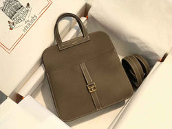 Hermes Mini Halzan 22 Bag Togo Gray Leather H082145 - Default Title - View 1