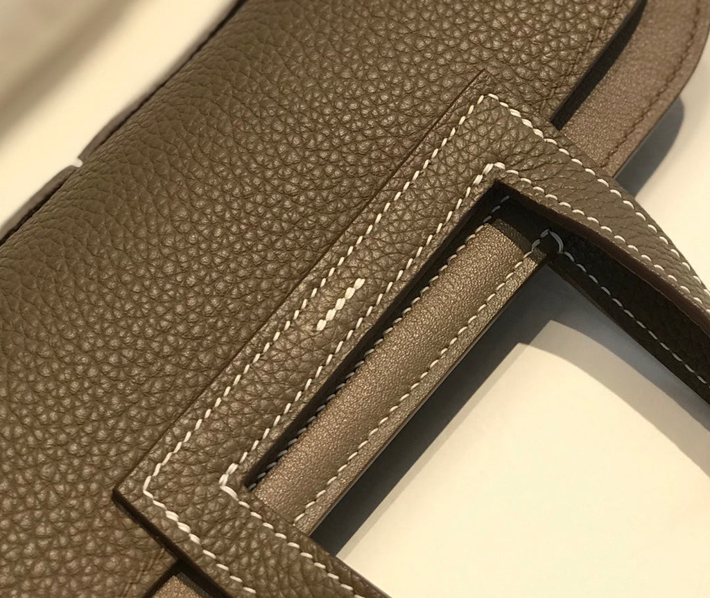 Hermes Mini Halzan 22 Bag Togo Gray Leather H082145 - Default Title - View 5