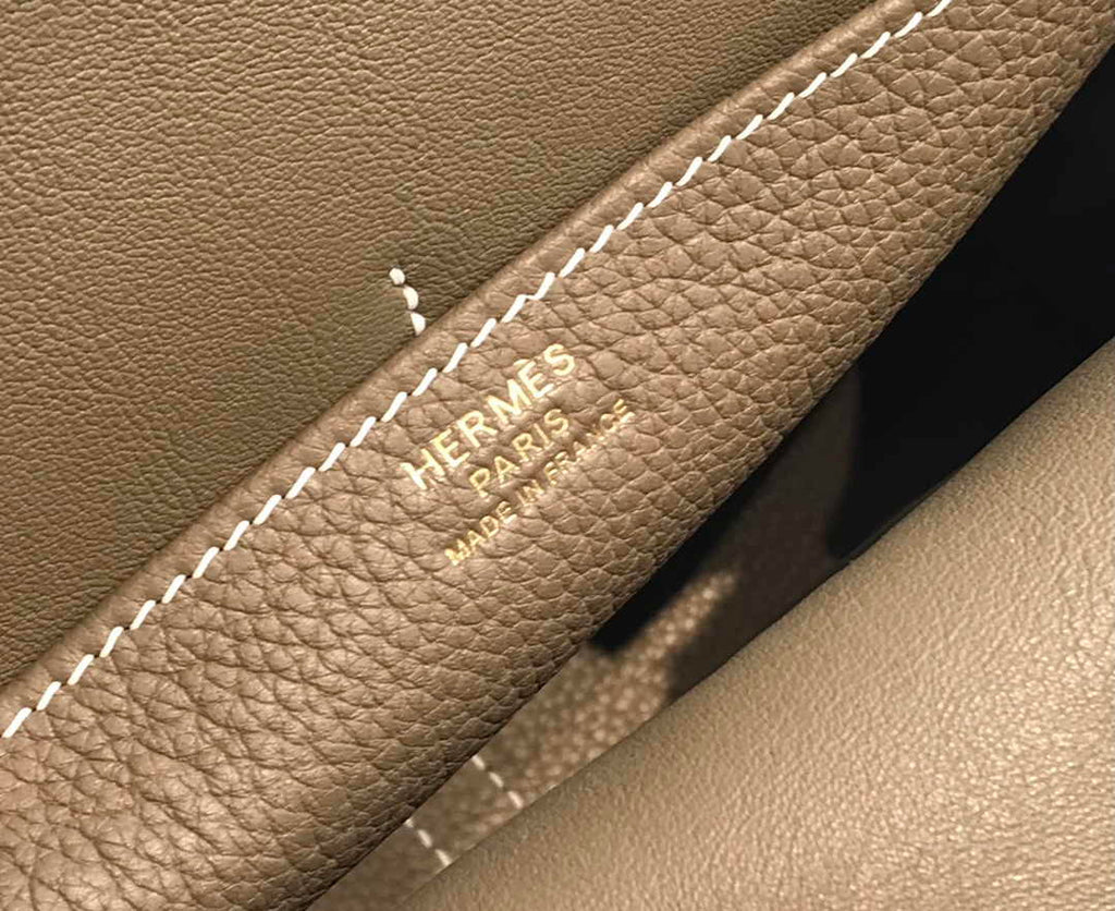 Hermes Mini Halzan 22 Bag Togo Gray Leather H082145 - Default Title - View 7