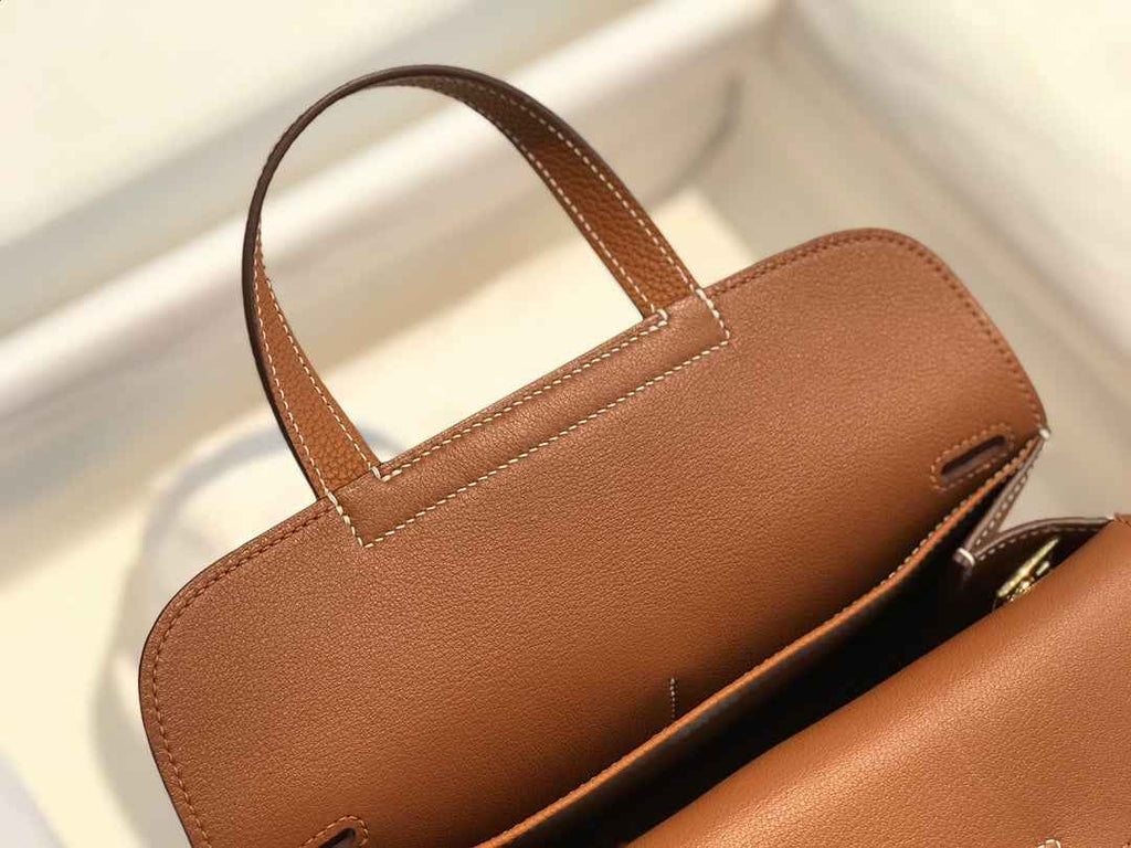 Hermes Mini Halzan 22 Bag Tan Togo Leather H082144 - Default Title - View 4