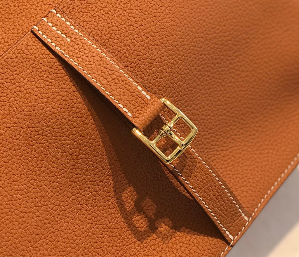 Hermes Mini Halzan 22 Bag Tan Togo Leather H082144 - Default Title - View 5