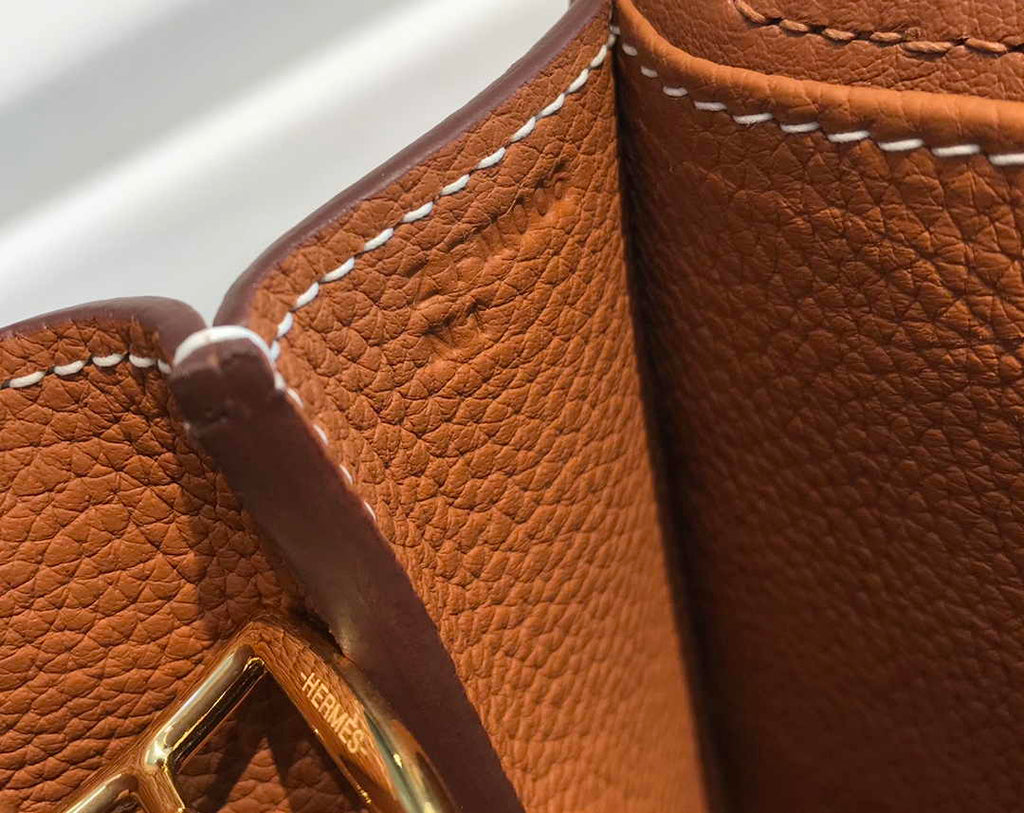 Hermes Mini Halzan 22 Bag Tan Togo Leather H082144 - Default Title - View 6