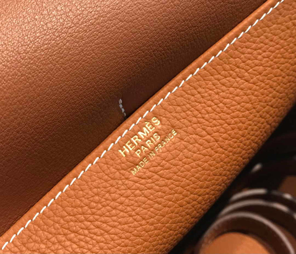 Hermes Mini Halzan 22 Bag Tan Togo Leather H082144 - Default Title - View 7