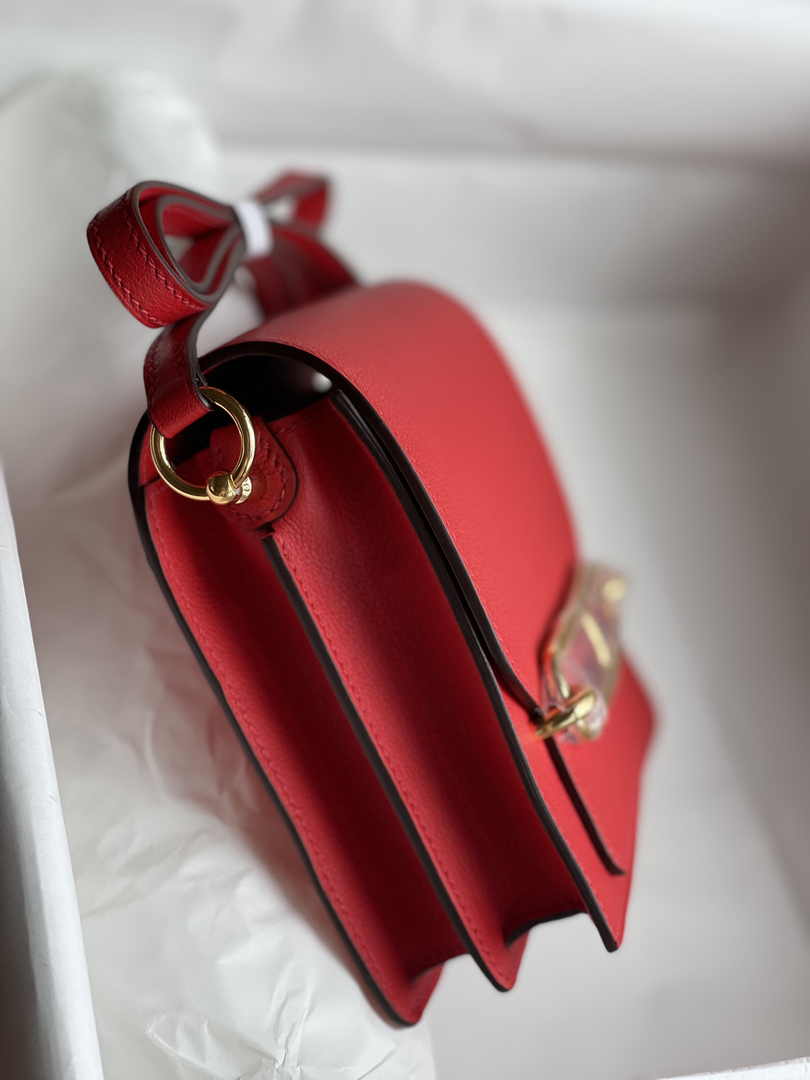 Hermès Mini Roulis Bag Red Evercolor Gold Hardware H50300 - Default Title - View 3