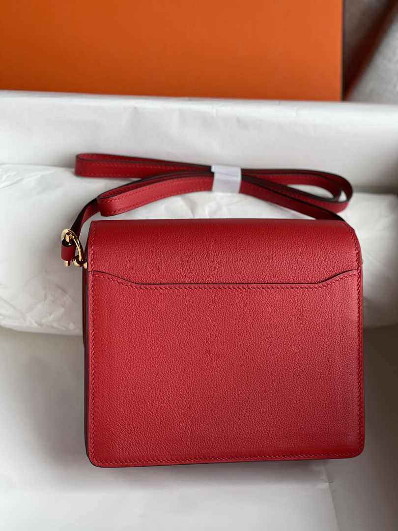 Hermès Mini Roulis Bag Red Evercolor Gold Hardware H50300 - Default Title - View 2