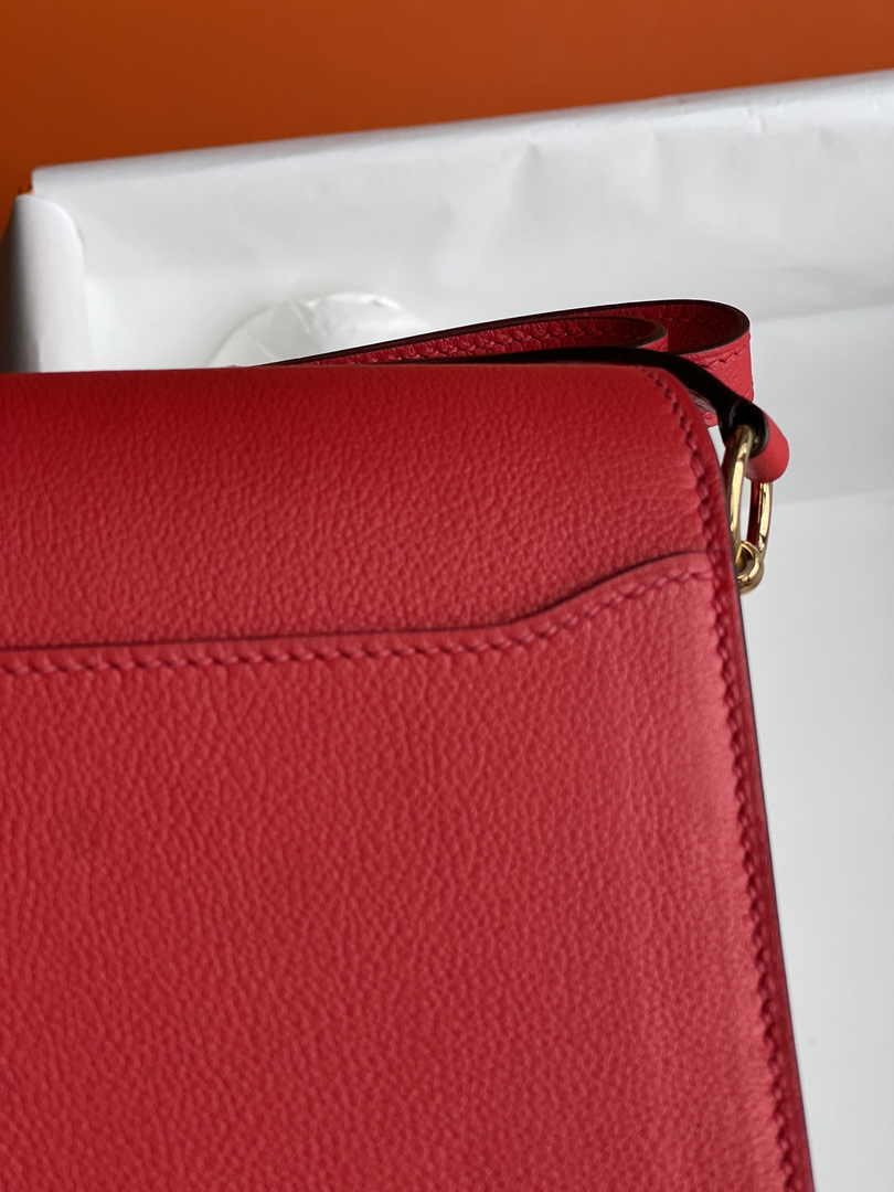 Hermès Mini Roulis Bag Red Evercolor Gold Hardware H50300 - Default Title - View 5