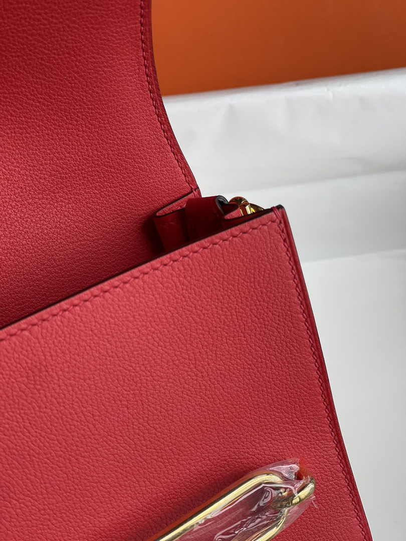 Hermès Mini Roulis Bag Red Evercolor Gold Hardware H50300 - Default Title - View 6