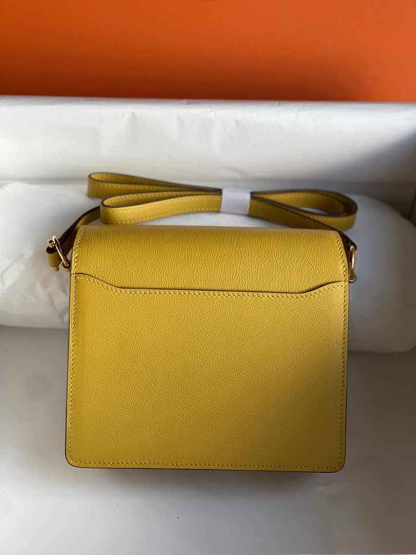 Hermès Mini Roulis Bag Yellow Evercolor Gold Hardware H50314 - Default Title - View 2