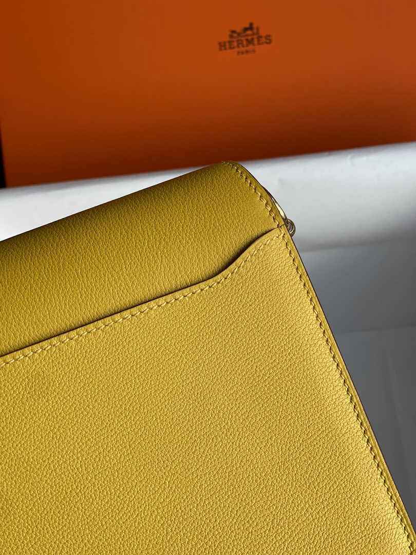 Hermès Mini Roulis Bag Yellow Evercolor Gold Hardware H50314 - Default Title - View 5