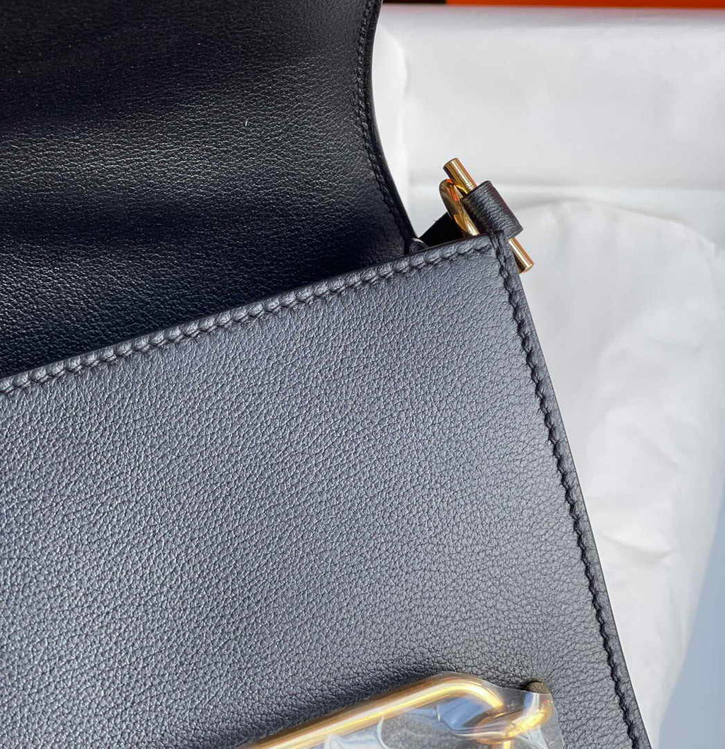 Hermès Mini Roulis Bag Black Evercolor Gold Hardware H50316 - Default Title - View 6