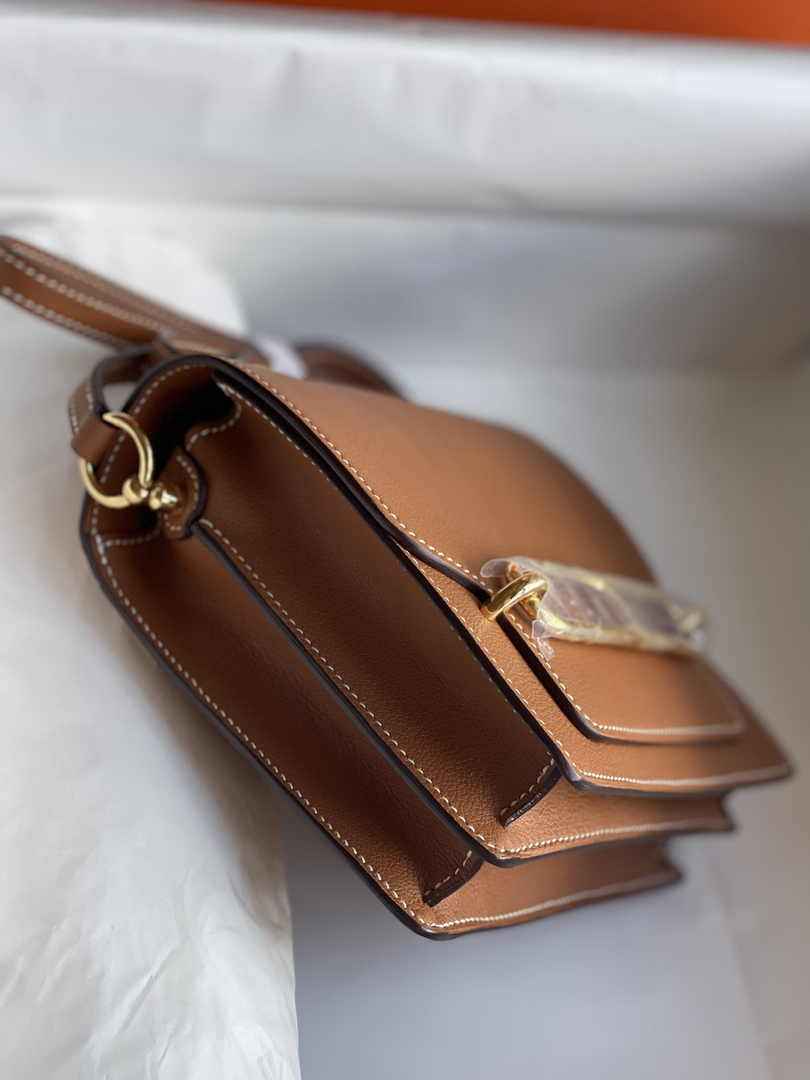 Hermès Mini Roulis Bag Brown Evercolor Gold Hardware H50319 - Default Title - View 3